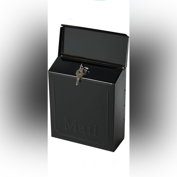 Vertical Small Galvanized Steel Wall Mount Mailbox📮4.1 x 8.6 x 10.1inches Black - Picture 6 of 9